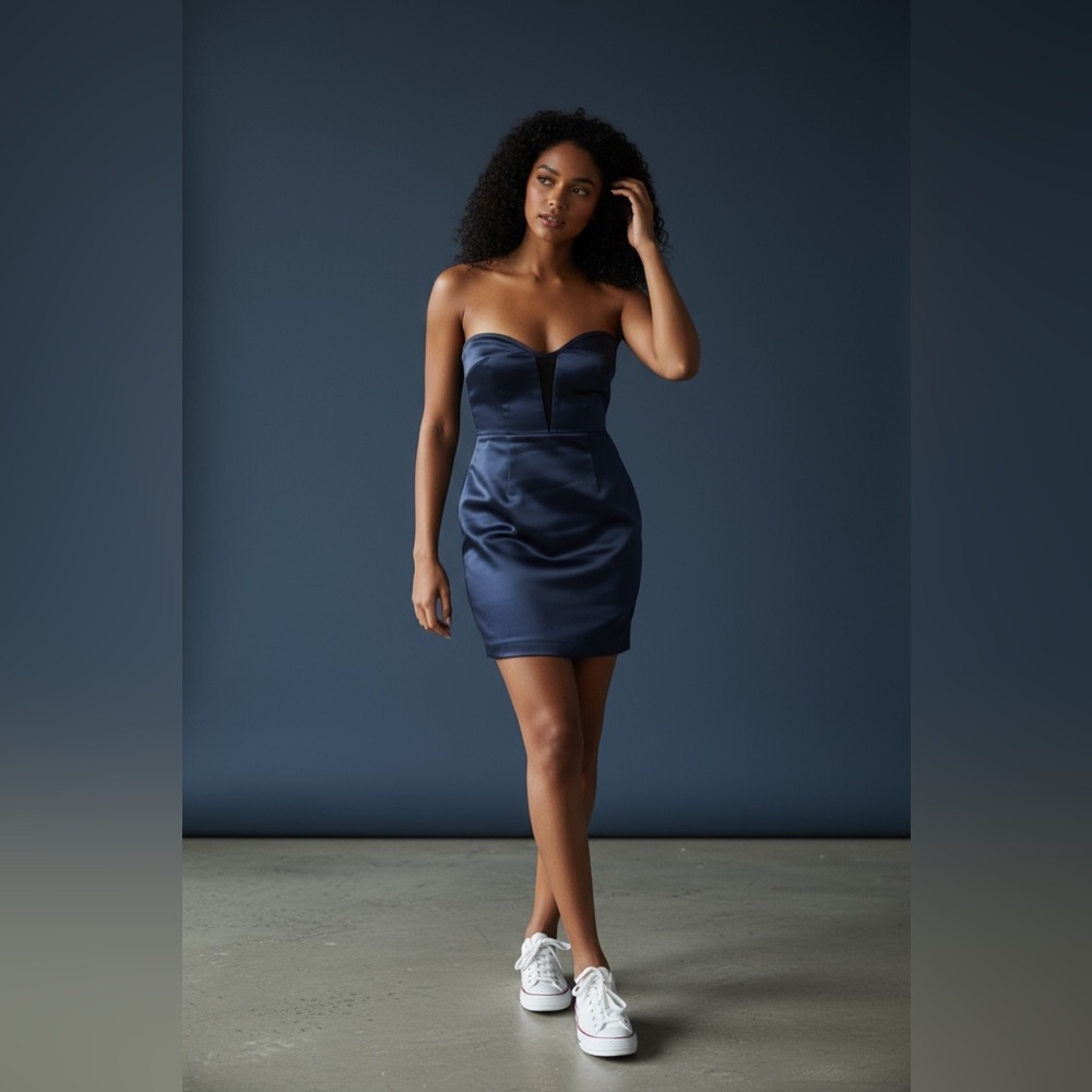 rag & bone strapless Navy Blue Dress. Size 4